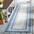 thumbnail image 2 of SAFAVIEH Courtyard Ercan Bordered Indoor/Outdoor Runner Rug, Ivory/Navy, 2'3" x 12', 2 of 7