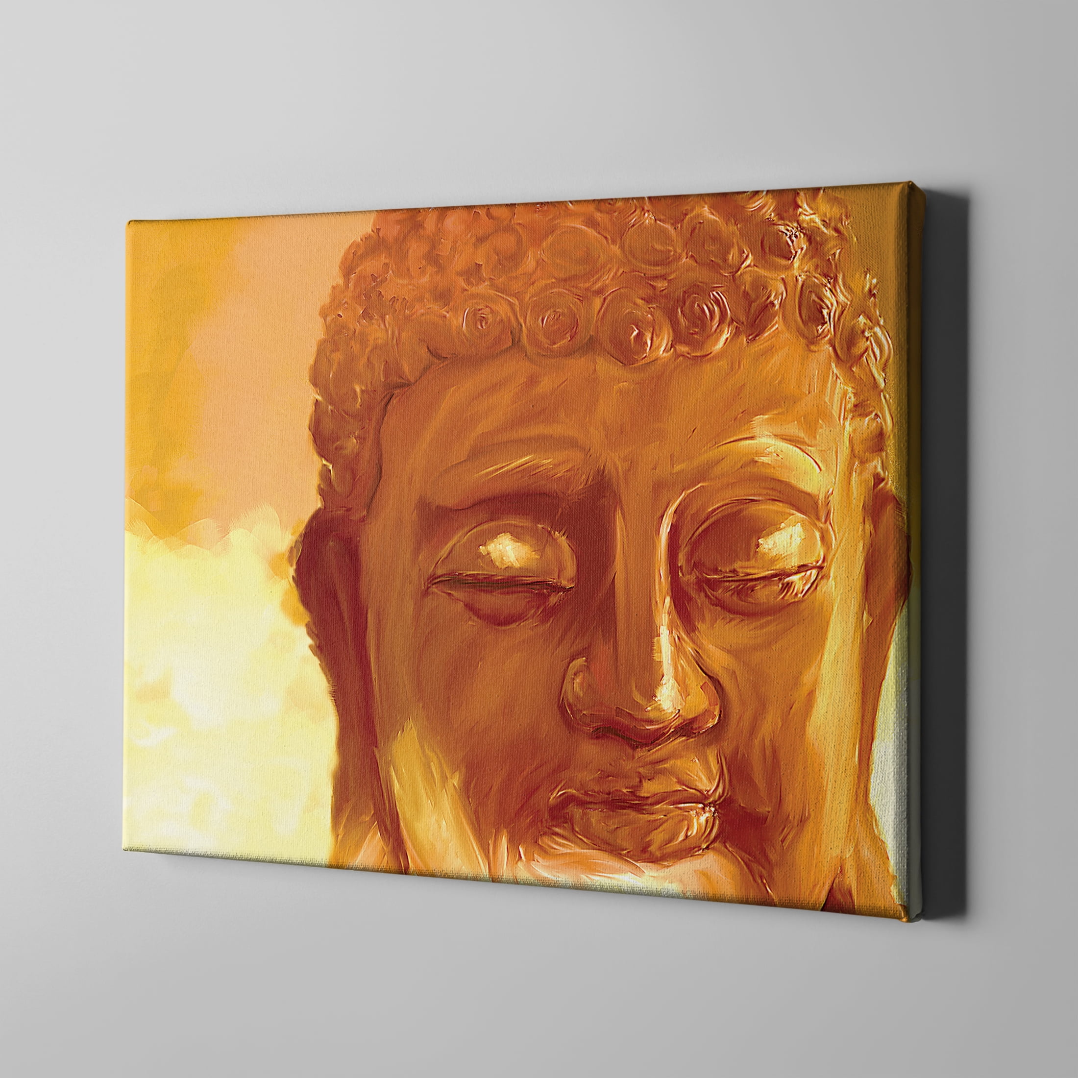 Unlimited Art Project - Golden Buddha Zen Canvas Wall Art Print Wall ...