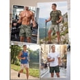 thumbnail image 6 of FEOYA Casual Running Shorts Men's Camo Athletic Shorts Male Camouflage Gym Short Breathable Tennis Activewear Workout Short Elastic Waist Drawstring Cool Streetwear with Pockets L Black, 6 of 7