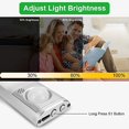 thumbnail image 4 of 160 luces LED para armario, 2 piezas de luz LED con sensor de movimiento con 3 colores, luz LED recargable por USB con 4 modos y tira magnética adhesiva, para armario/escaleras/cocina (#1) Zhivalor WLJ-1635, 4 of 5