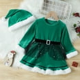thumbnail image 2 of KVPLBQFD Kid Christmas Dress Baby Christmas Dresses 0-3 Months Toddler Girls Dresses Girls Christmas Outfits Size 7/8 Valentines Day Outfit Baby Girl, Green 18-24 Months, 2 of 8