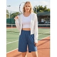 thumbnail image 3 of Unisex Tear Away Shorts 9" Snap On Athletic Shorts Cotton Post Knee Hip Surgery Recovery Lounge Short with Pockets, 3 of 7