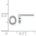 thumbnail image 3 of 14k White Gold Diamond Initial O Earrings 14k White Gold Earrings, 3 of 3