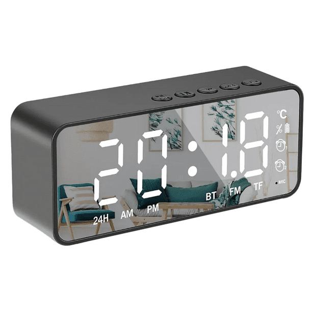 Reloj Despertador Digital Bocina Bluetooth Y Radio Fm