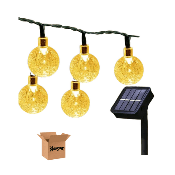 Cadena De Luces De Bola  Bloosom De Burbuja Solar De 12m 100led Amarillo