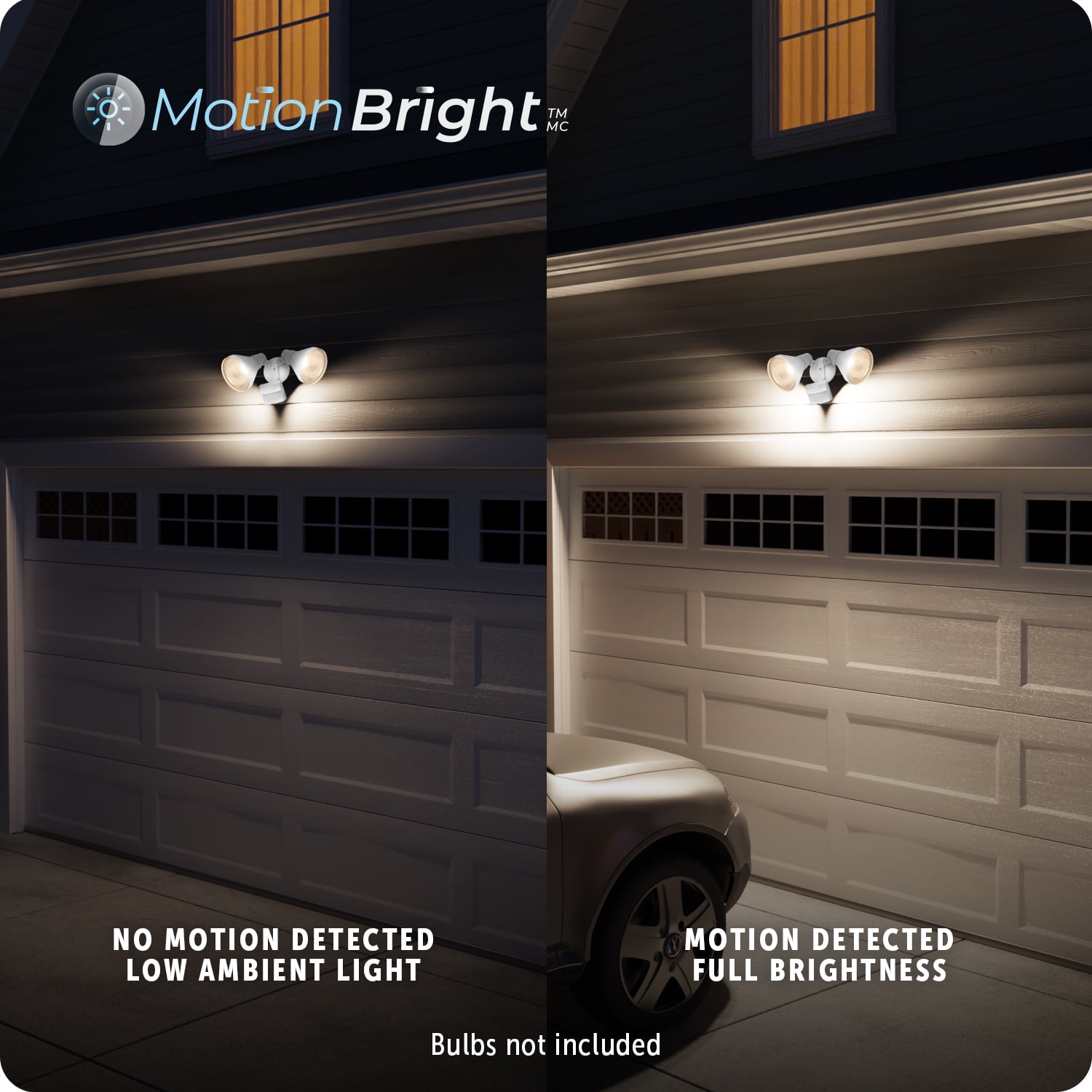Globe Electric 240 W Twin Head White Motion Sensor Security Flood Light
