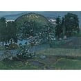 thumbnail image 2 of Nikolai Astrup 14x11 Black Ornate Wood Framed Double Matted Museum Art Print Titled: Juninatt I Haven (A Night in June in the Garden), 2 of 5
