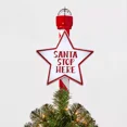 thumbnail image 2 of 14.5in 21 LED Light Santa Stop Here Christmas Tree Topper Red, 2 of 3