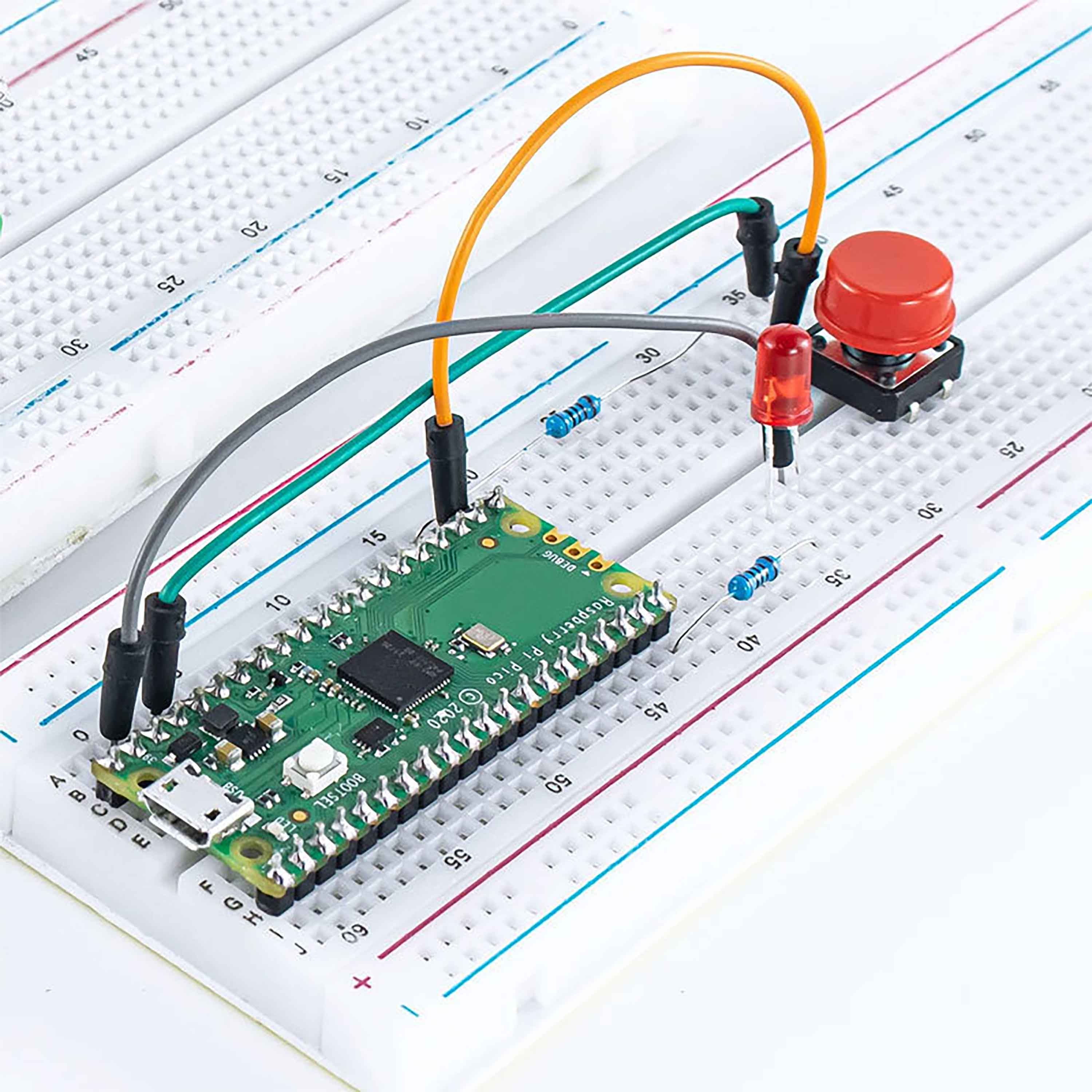 Electronics Component Fun Kit With Power Supply Module,Breadboard Sensor Resistor LED Compatible With Raspberry Pi -RP2040 starter kit
