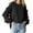 Black, variant on Kaemgyyd Women's Fall Winter Pullover Casual Crewneck Loose Knit Tops Oversized Solid Color Long Lantern Sleeves Blouse