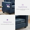 thumbnail image 4 of LAZZO 65" Loveseat Sofa with USB Charging Ports, 2-Seat Faux Leather Couch for Living Room & Office, Blue, 4 of 9