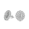 thumbnail image 2 of Lab Grown Diamond Fashion Earrings | 3 Carat IGI Certified Pear & Oval Shape | Dahlia Flower Fashion Lab Diamond Stud Earrings | 14K White Gold&nbsp; FG-VS Quality, 2 of 5