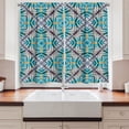 thumbnail image 2 of Ambesonne Ethnic Kitchen Curtains, Tie Dye Effect Flower, 55"x24", Multicolor, 2 of 3