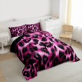 thumbnail image 3 of Feelyou Polkadot Leopard Print Twin Comforter Sets, Fashion Black Pink Bedding Set, 2pcs, 3 of 8
