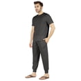 thumbnail image 3 of Inkmeso SolidPajama Set For Mens Short Sleeve Sleepwear Round NeckNightwearPj Set, 3 of 7