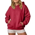 thumbnail image 6 of larppty Hoodies for Women, Fall Pullover Sweatshirt, Oversized Lightweight Sweatshirts (Red, XL), 6 of 6