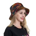 thumbnail image 5 of Kll Colorful Bull Western Man Bucket Hat for Women Men Packable Travel Beach Sun Hat Outdoor Rave Accessories Reflective Fisherman Cap, 5 of 6