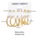 thumbnail image 3 of HomeKingdee 6 Pcs Geometric Round Alloy Earring Set - Gold Color​ Color Fashion Earrings for Wedding Party Gift Occasions, 3 of 6