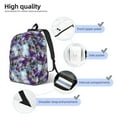 thumbnail image 4 of Yiaed Purple Marble Texture Print Backpack, Premium Laptop Backpack, Travel Backpack for Women, Lightweight Backpacks, Comfortable Back Pack-Medium, 4 of 5