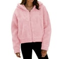 thumbnail image 4 of DAFPZW Faux Fur Fleece Jacket for Women Zip Up Sherpa Jackets Fluffy Coat Fuzzy Teddy Winter Hoodies, 4 of 9