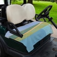 thumbnail image 2 of Golf Cart Seat Covers for 2 Seater, Aqua Teal Orange Soft Microfiber Cart Seat Towel Blanket, Modern Oil Painting Abstract Absorbent Breathable Non Slip Bench Seats Protector for Golf Course 51"x31", 2 of 9