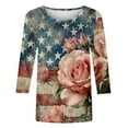 thumbnail image 5 of YanHoo Women's 4th of July Tops Plus Size Casual Crewneck Patriotic Shirts 2026 Summer Outfits, 5 of 5