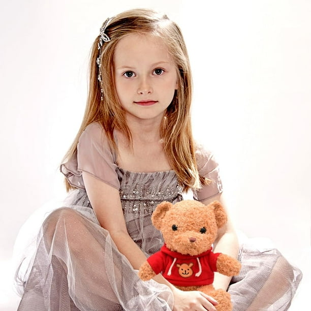 Ours en Peluche Marron Clair Pull Rouge Peluche d ours Adorable Animal Empaille Oreiller Poupee d ours Cadeau d enfant Garcon Walmart en linea