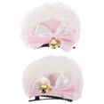 thumbnail image 1 of 1 par de peluche doble bowknot oso oreja horquilla cosplay howemaid accesorios para el cabello, 1 of 5