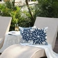 thumbnail image 4 of Blue Grey Flower Pillow Covers 18x18 Inch Set of 4 White Blue Colored Throw Pillows Outdoor Waterproof Decor for Living Room Sofa Patio Funiture Garden Floral Linen Cushion Case 008D, 4 of 6