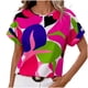 thumbnail image 2 of Fiudx Ofertas Flash Del Día Solo En Línea Top de Cuello Redondo de Manga Corta Estampado a La Moda para Mujer, 2 of 4