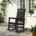 thumbnail image 4 of SUUNYN Outdoor Rocking Chair, HDPE All-Weather High Back Porch Rocker, 380lbs Capacity, Black, 4 of 9