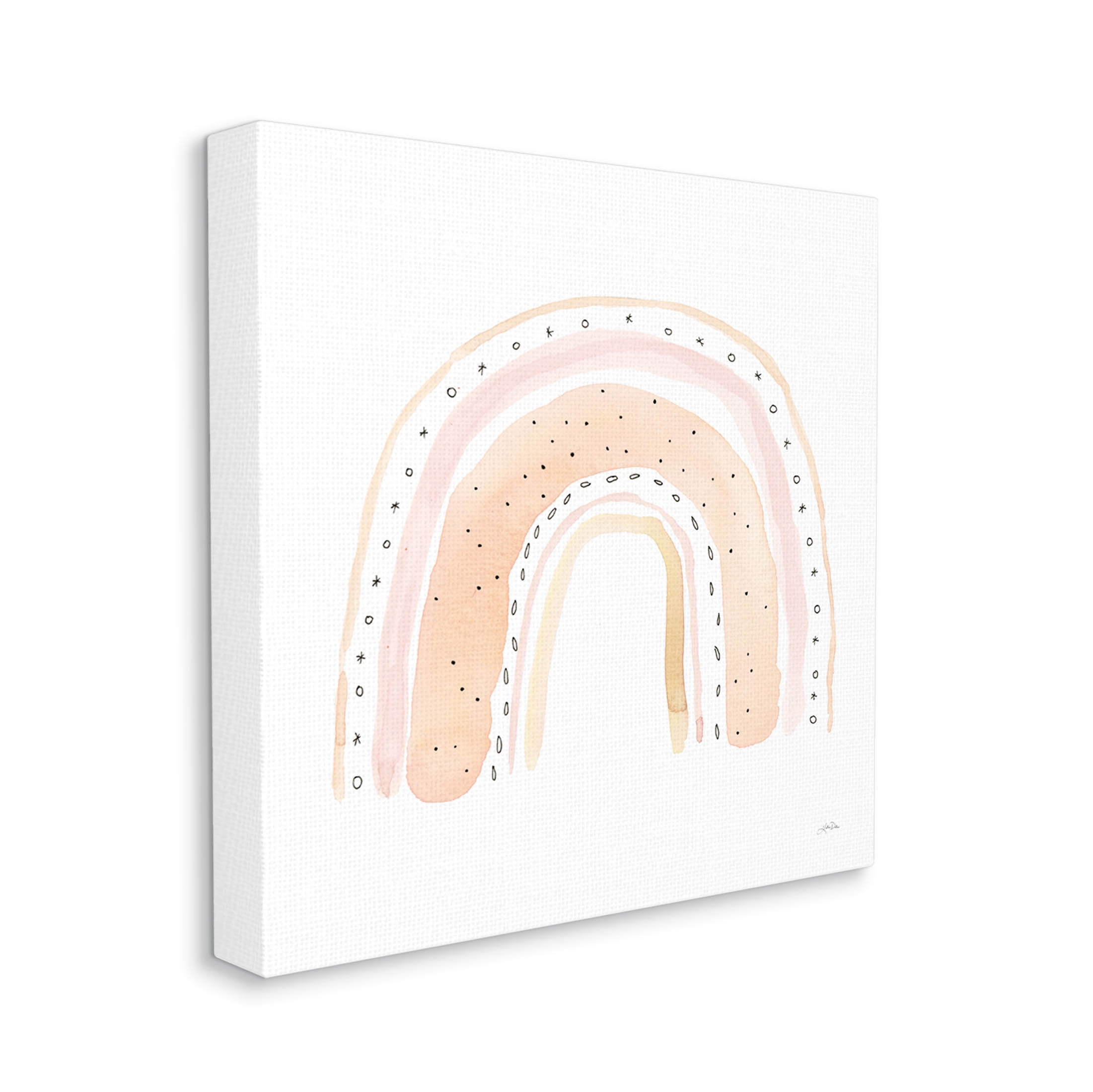 Stupell Industries Pastel Rainbow Patterned Doodle Stripes Graphic Art Gallery Wrapped Canvas Print Wall Art, Design by Katrina Pete