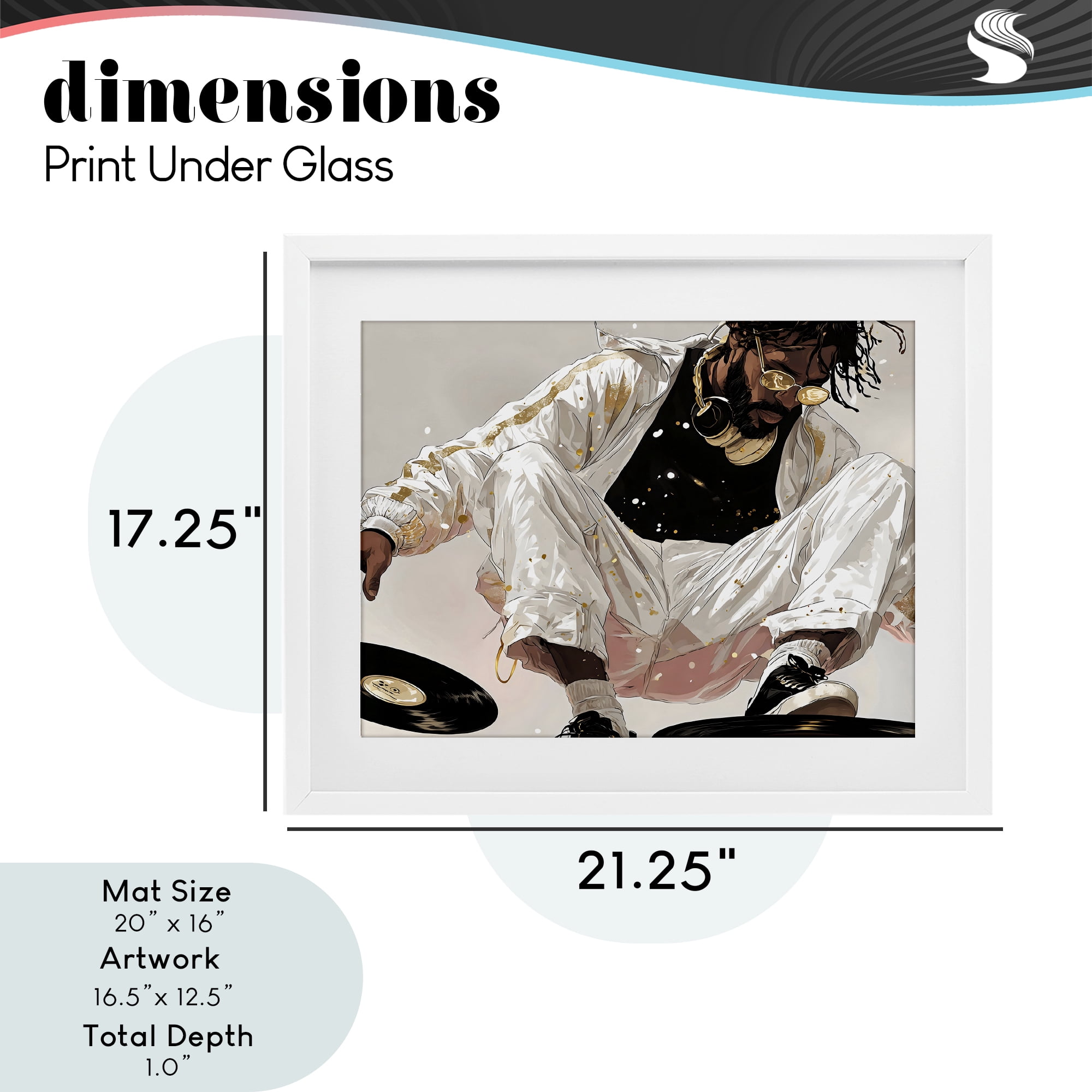 Stupell Industries Record Dance Stylish DJ White Framed Print Under Glass, design by Franklyn Gregory
