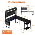 thumbnail image 2 of Modern L-Shaped Computer Desk with Pegboard & Hutch, 66" Corner Home Office Desk, Large Gaming Desk with RGB Lights & Power Outlets, Workstation for Gaming & Work, Modern Black, 2 of 18
