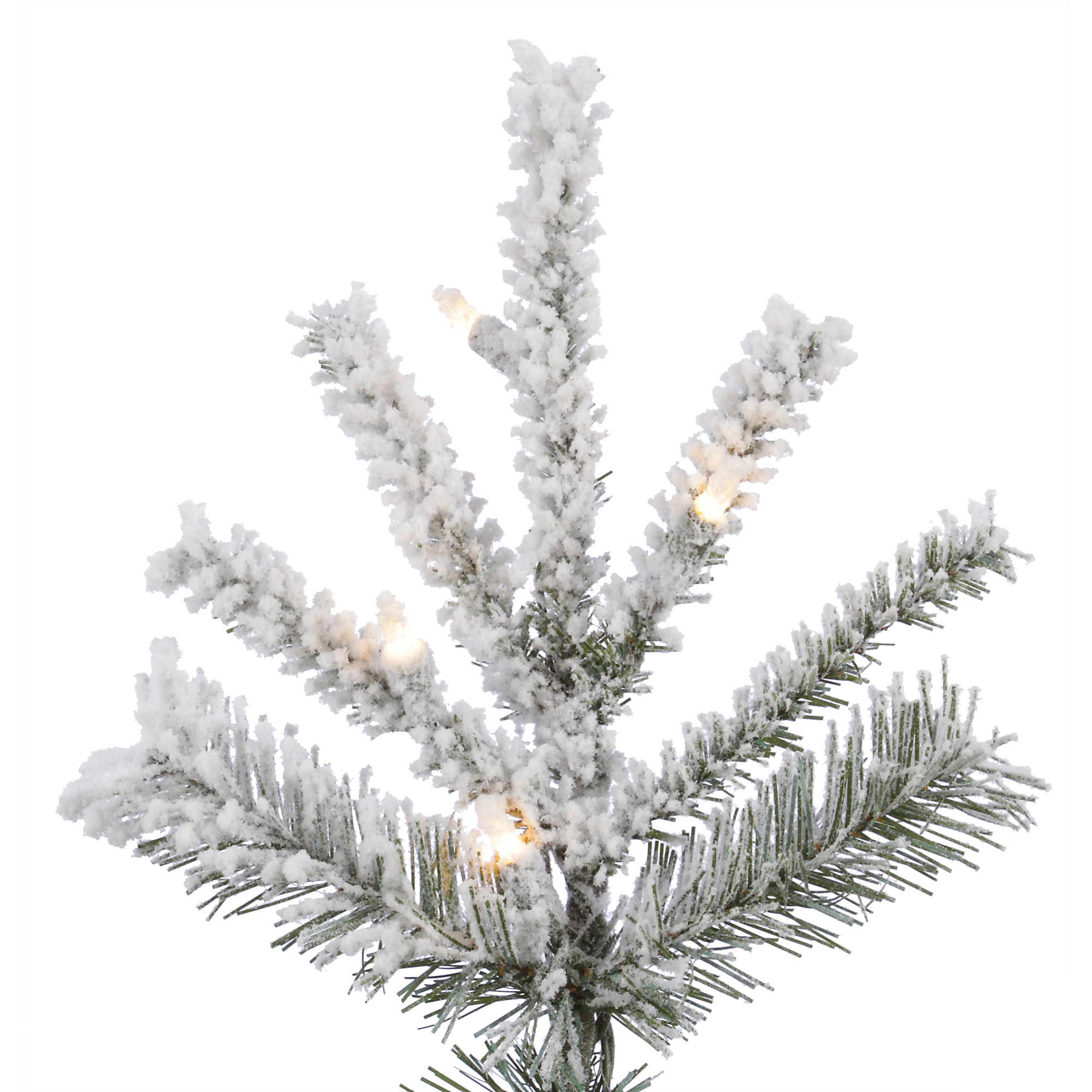 Vickerman 7.5' Flocked Sierra Fir Slim Artificial Christmas Tree, Pure White Single Mold LED lights - image 3 of 7