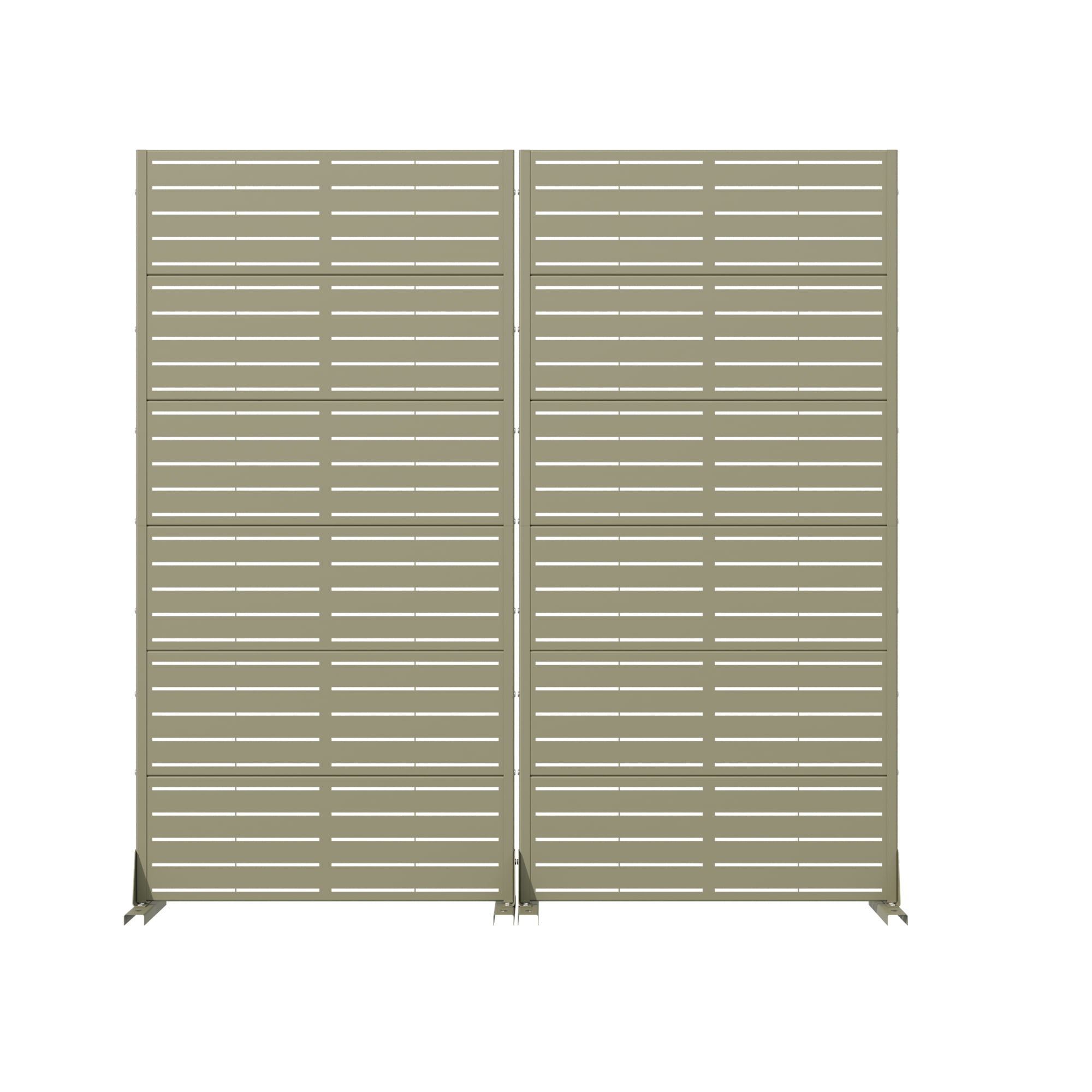 Metal Privacy Metal Screen Fence Panel Set of 2