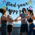 thumbnail image 6 of Find Your Happy Pace Banner, Runner Party Decor, Running Race Glitter Banner, Running Birthday Party Banner, Marathon Party Decorations, Black Glitter, 6 of 7