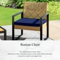 thumbnail image 4 of Alpha Joy 4 Piece Wicker Outdoor Patio Conversation Set, Yellow & Navy Blue, 4 of 10