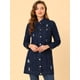 thumbnail image 2 of INSPIRE CHIC Chaqueta De Mezclilla Casual Rasgada De Manga Larga Desgastada Para Mujer Azul oscuro M, 2 of 5