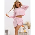 thumbnail image 2 of DARING DIVA Women's Hollow Out Tops with Slit Shorts Pajamas Sets S Pink, 2 of 5