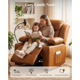 thumbnail image 6 of LAZZO Nursery Recliner Chair, Power 320° Swivel Chair with Cup Holder, Adjustable Armrest, Footrest, Brown, 6 of 8