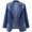 Blue, variant on Women's Plus Size Denim Jacket With Lapel Collar For A Slimming Effect Long Sleeve Casual Style