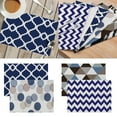 Cotton Linen Placemat Home Simple Lines Restaurant Mat Square Insulated