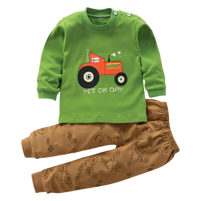 Ensemble de Pyjama Garçons Filles à Manches Longues avec Imprimé, Haut Toucher et Pantalon de Nuit
