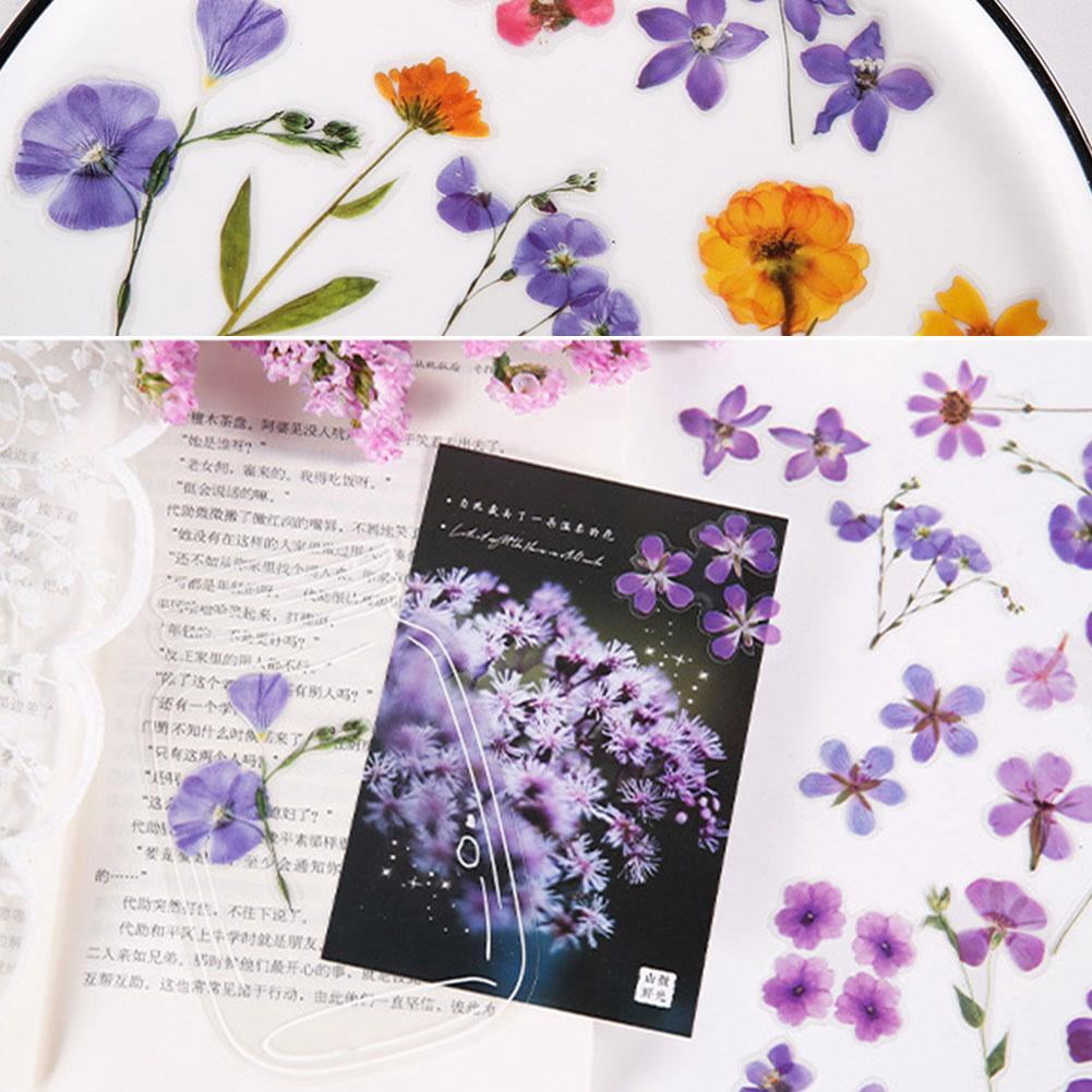 Planner Creative Handmade Craft Flower Decal Plant Scrapbooking Label Decoration Paper Stationery Sticker Handbook Decoration Decorative Stickers O8H7