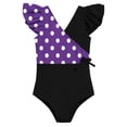 thumbnail image 5 of yoeyez Toddler Kids Swimsuit Girl Cute Ruffle Strap Bathing Suit Polka Dots One Piece Swimsuits Color Block Padded Tummy Control Swimwear 7-16Y, 5 of 7