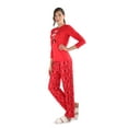 thumbnail image 2 of MeMoi Women's Santa Don't Judge Me Snowflake Love Two-Piece PJ Set - Womens - Female, Large, Red, 2 of 7