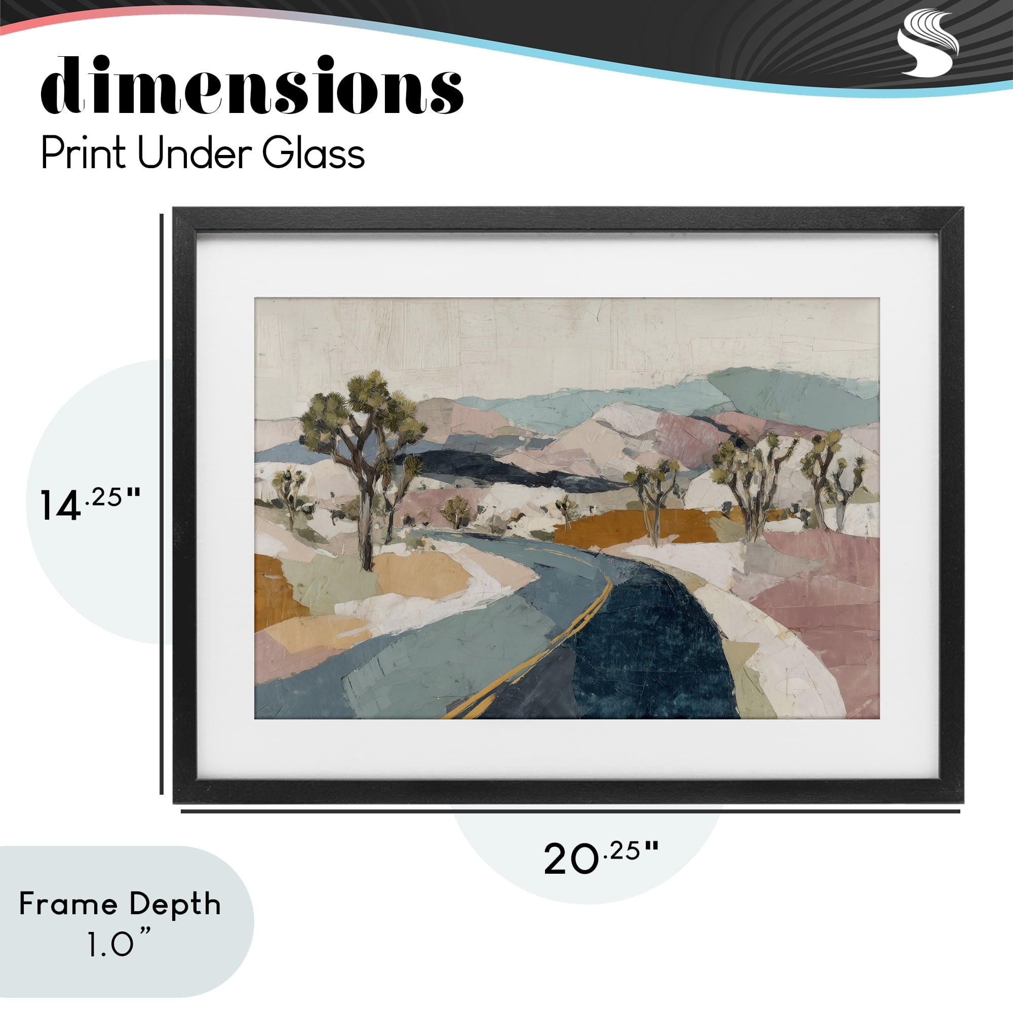 Stupell Industries Desert Highway Through Joshua Trees Black Framed Print Under Glass, design by Chromatic Storm Studio