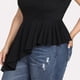 thumbnail image 4 of Camiseta negra asimétrica Sunnimix 4XL con cuello, 4 of 8