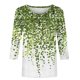 thumbnail image 4 of ICHUANYI Clearance Women's Fashion Printed T-shirt Mid-length 3/4 Sleeves Blouse Round Neck Casual Tops(Green, L) ICHUANYI WER2023081010940, 4 of 4